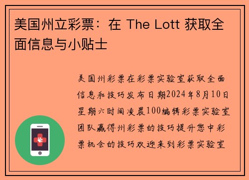 美国州立彩票：在 The Lott 获取全面信息与小贴士